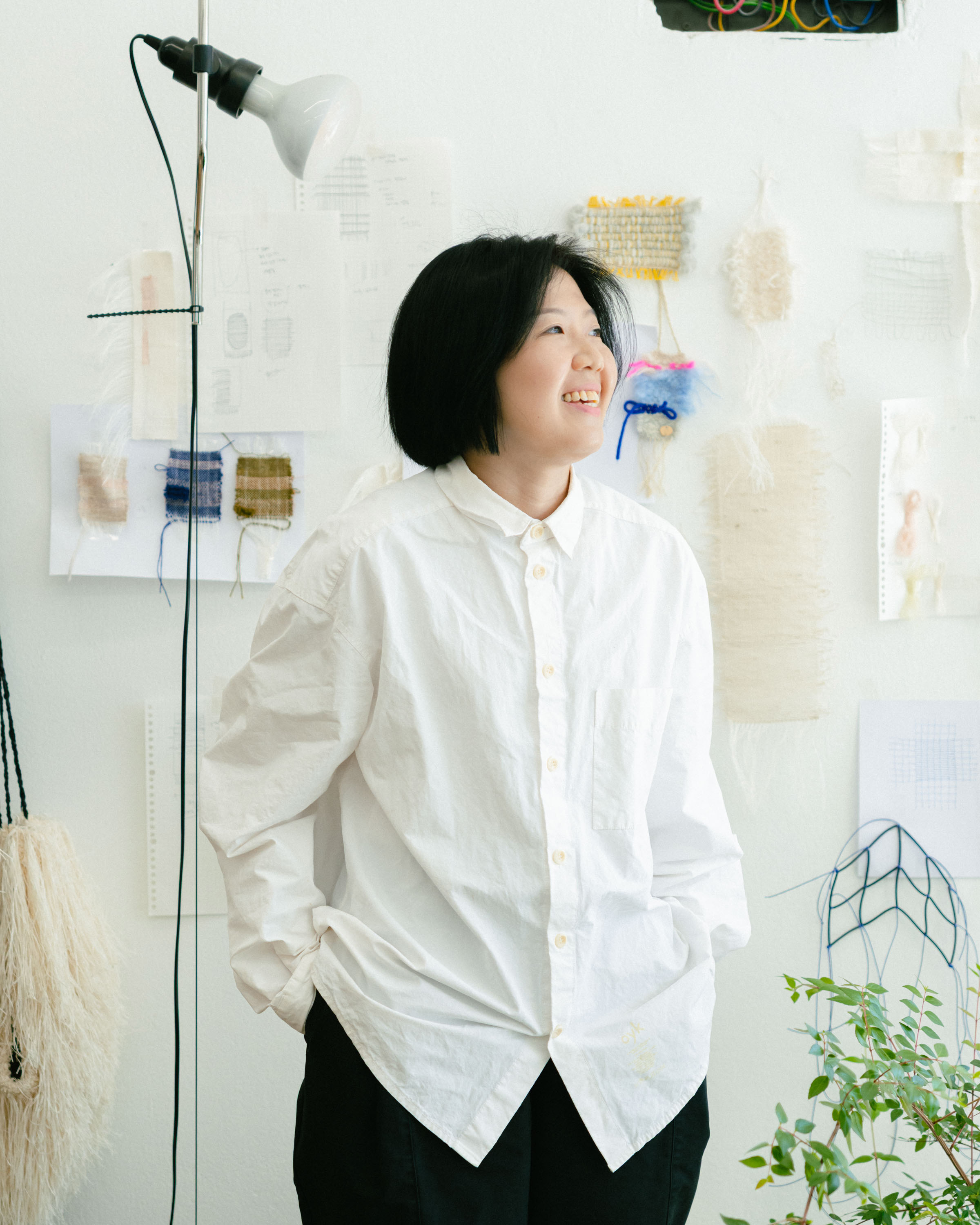 Portrait of FIVECOMMA artist Hyejin Jung in her studio